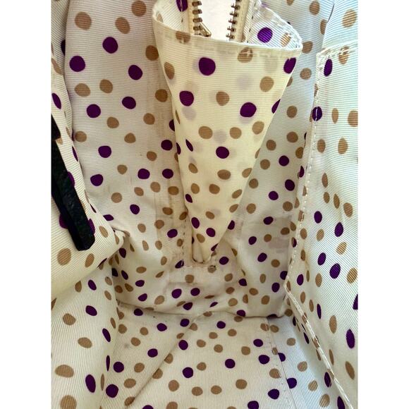 Kate Spade New York Black White Satchel Purse Handbag Shoulder Bag Polka Dot - Picture 6 of 16